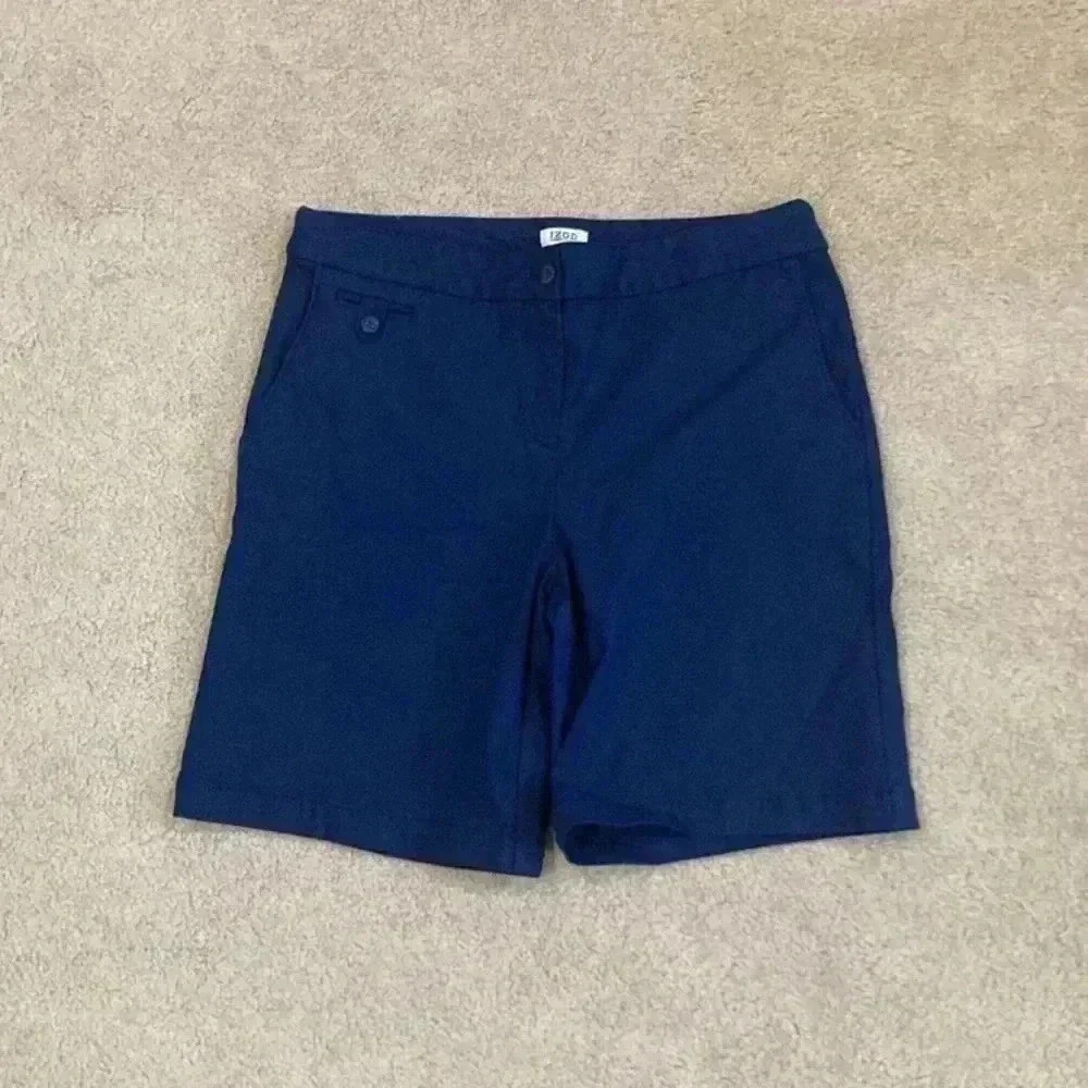 Izod performx dark wash high rise athletic shorts in size 8